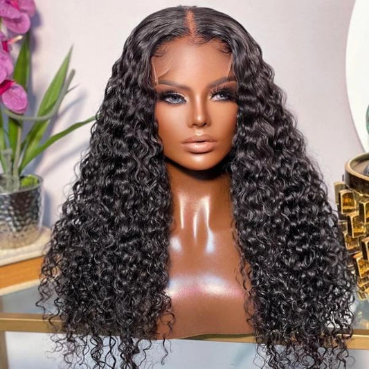 5x5 Deep Wave Brazilian HD Lace Closure Wig